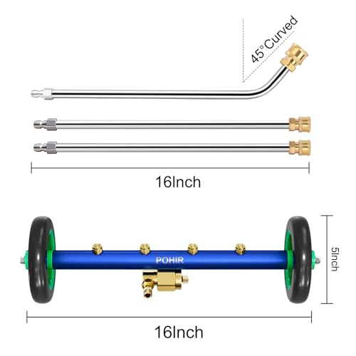 POHIR Undercarriage Pressure Washer Attachment Pro Max 16",4800psi
