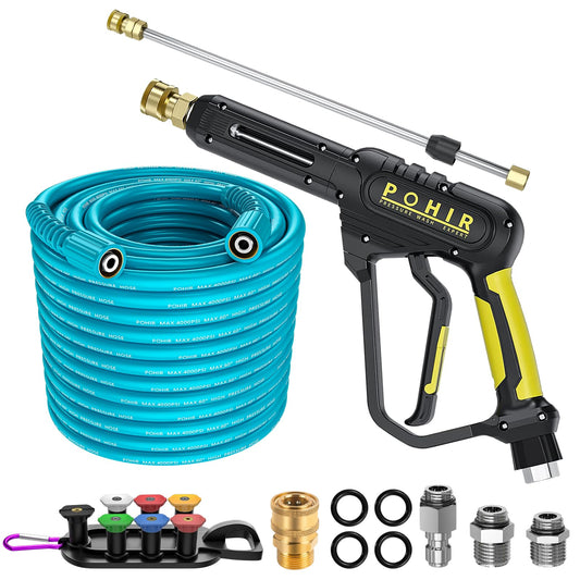 POHIR 3600PSI Pressure Washer Gun and 50FT Lightblue Hose Kit